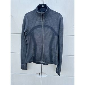Lululemon Define Jacket Thumbhole Athletic Heathered Black Full Zip Size 6